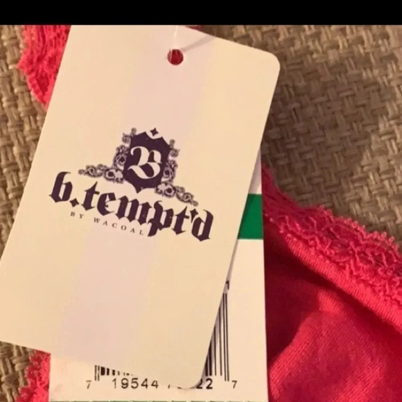 Wacoal Lace Bra B.Tempt’D Bra Fuchsia Pink Size Large New - Picture 3 of 4